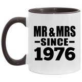 48th Anniversary Mr & Mrs Since 1976 - 11oz Accent Mug Black