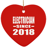 Electrician Since 2018 - Heart Ornament
