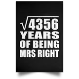 66th Anniversary Square Root of 4356 Years of Being Mrs Right - Poster Portrait