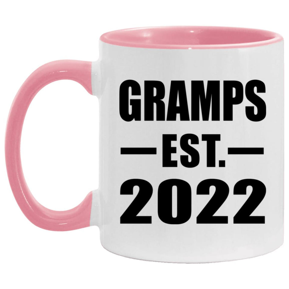 Gramps Established EST. 2022 - 11oz Accent Mug Pink