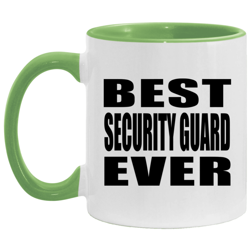 Best Security Guard Ever - 11oz Accent Mug Green