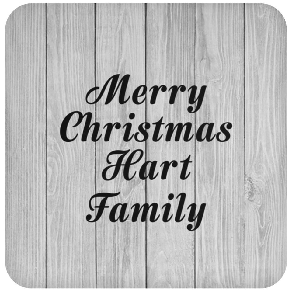 Merry Christmas Hart Family - Drink Coaster F