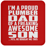 Proud Plumber Dad Of Awesome Son - Drink Coaster
