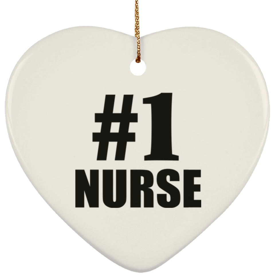 Number One #1 Nurse - Heart Ornament