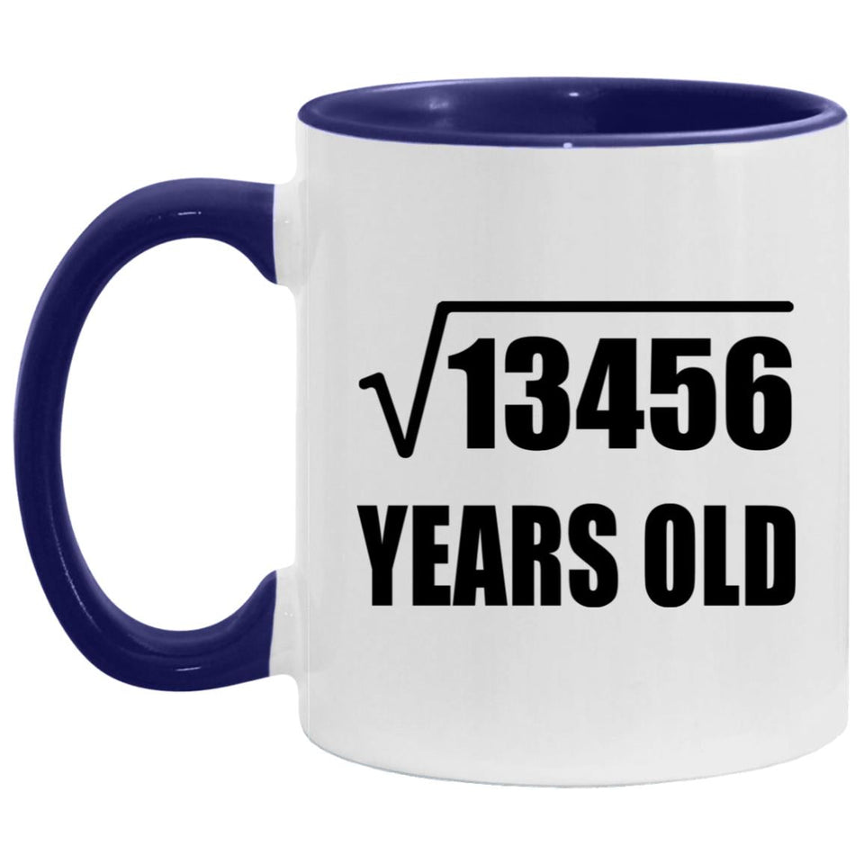 116th Birthday Square Root of 13456 Years Old - 11oz Accent Mug Purple