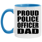 Proud Police Officer Dad - 11oz Accent Mug Blue