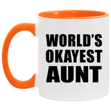 World's Okayest Aunt - 11oz Accent Mug Orange