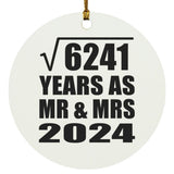 79th Anniversary Square Root of 6241 Years As Mr & Mrs 2024 - Circle Ornament