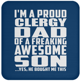 Proud Clergy Dad Of Awesome Son - Drink Coaster