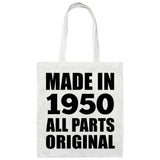 74th Birthday Made in 1950 All Parts Original - Tote Bag White
