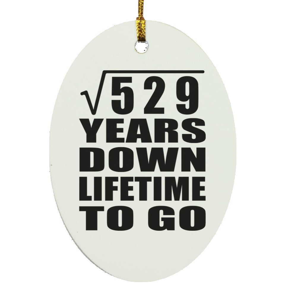 23rd Anniversary Square Root of 529 Years Lifetime To Go - Oval Ornament