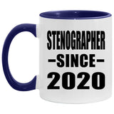 Stenographer Since 2020 - 11oz Accent Mug Purple