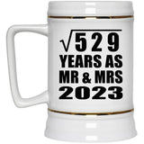 23rd Anniversary Square Root of 529 Years As Mr & Mrs 2023 - Beer Stein