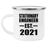 Stationary Engineer Established EST. 2021 - 12oz Camping Mug