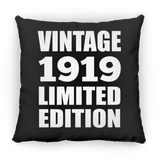 105th Birthday Vintage 1919 Limited Edition - Throw Pillow Black