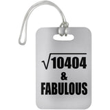 102nd Birthday Square Root of 10404 & Fabulous - Luggage Bag Tag