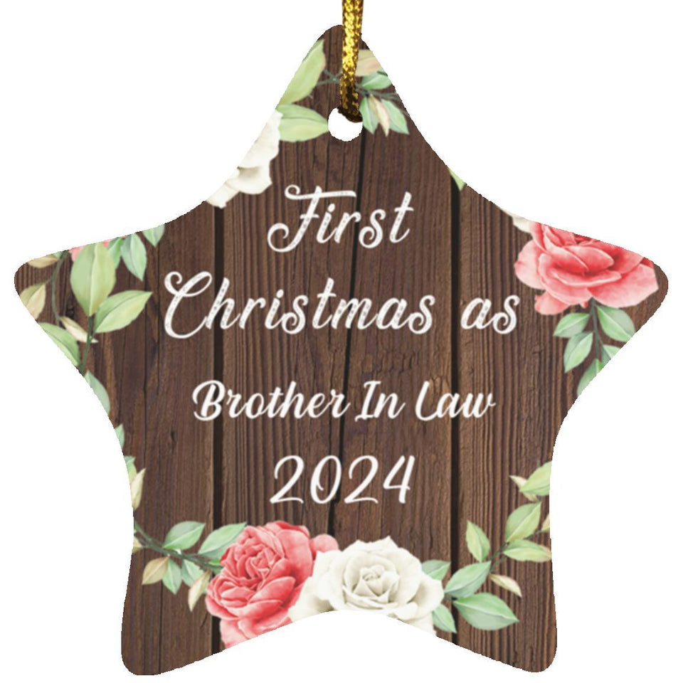 First Christmas As Brother In Law 2024 - Star Ornament A