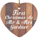 First Christmas As Mr & Mrs Gardner - Heart Ornament E