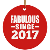 7th Birthday Fabulous Since 2017 - Circle Ornament