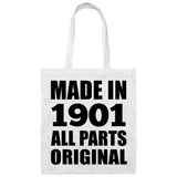 123rd Birthday Made in 1901 All Parts Original - Tote Bag White
