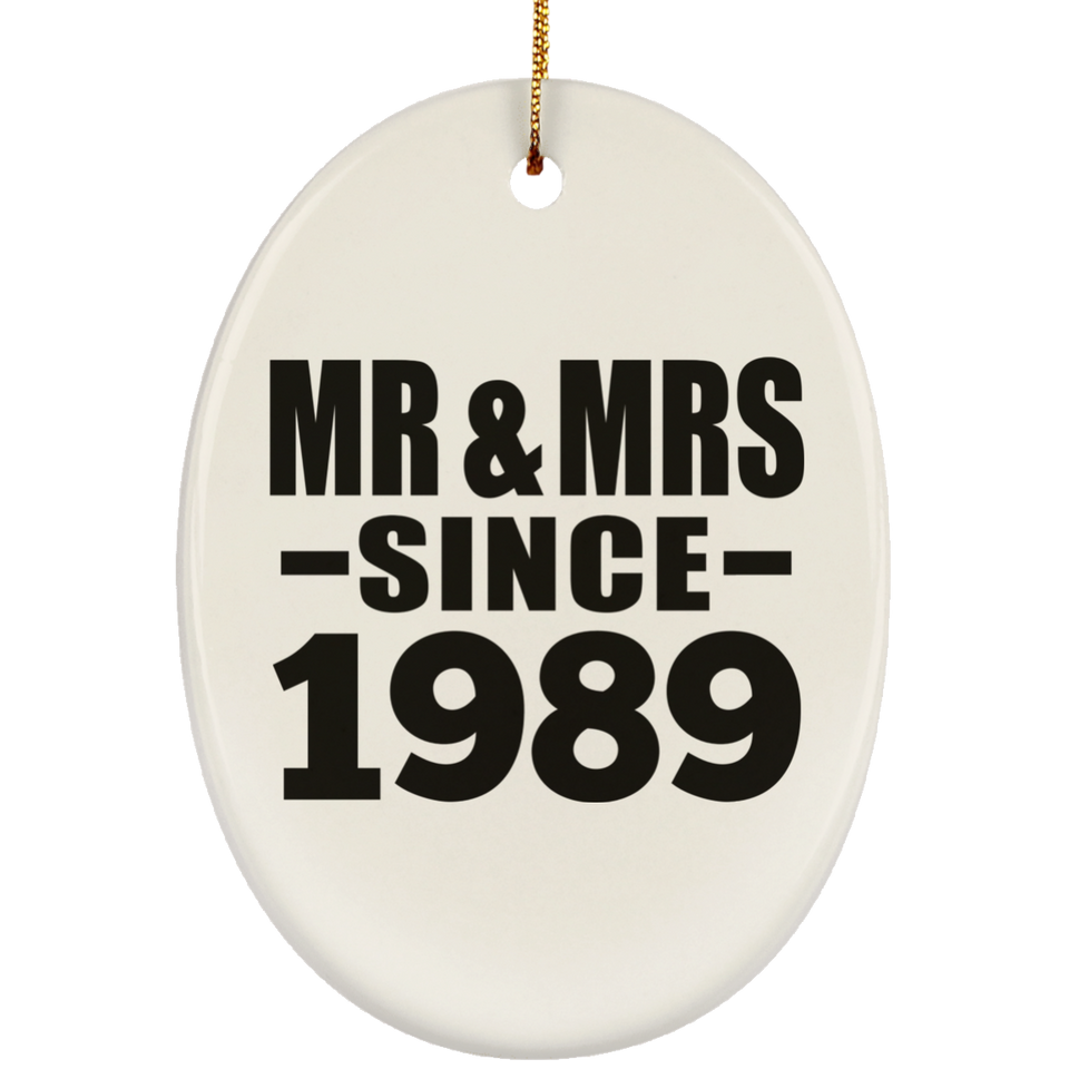 35th Anniversary Mr & Mrs Since 1989 - Oval Ornament