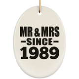 35th Anniversary Mr & Mrs Since 1989 - Oval Ornament