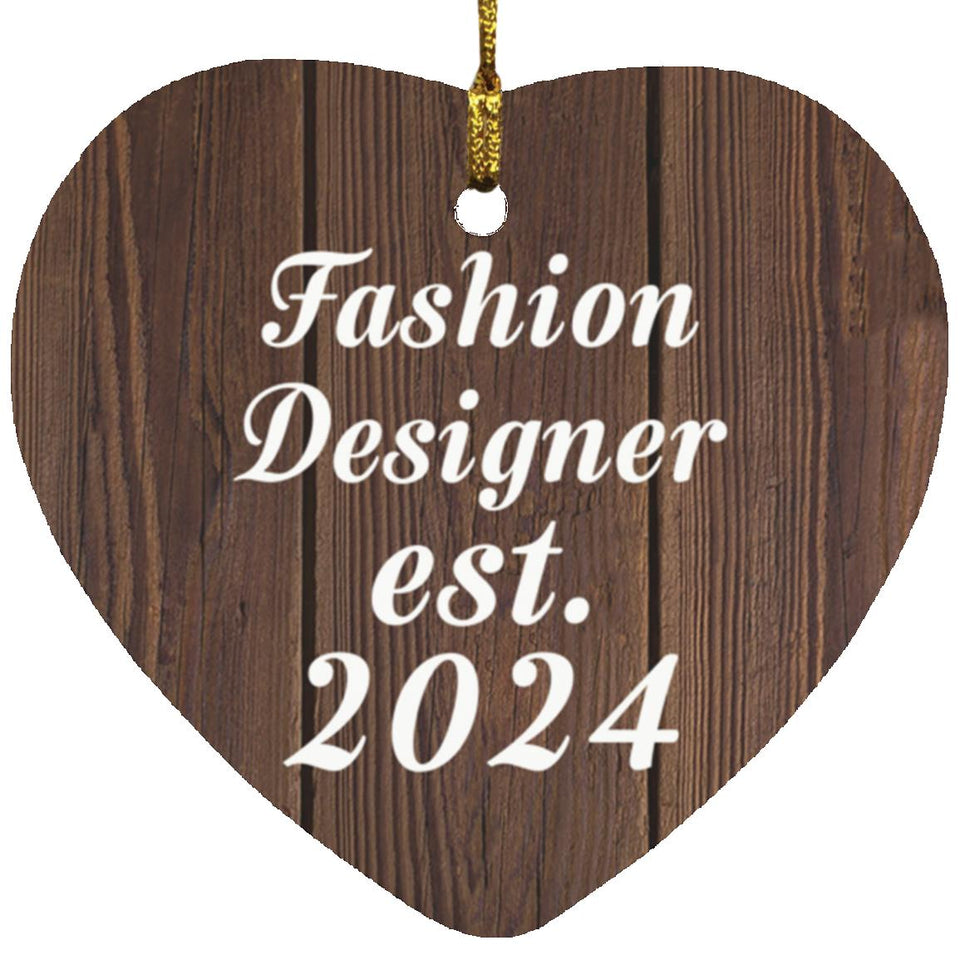 Fashion Designer Established Est. 2024 - Heart Ornament D
