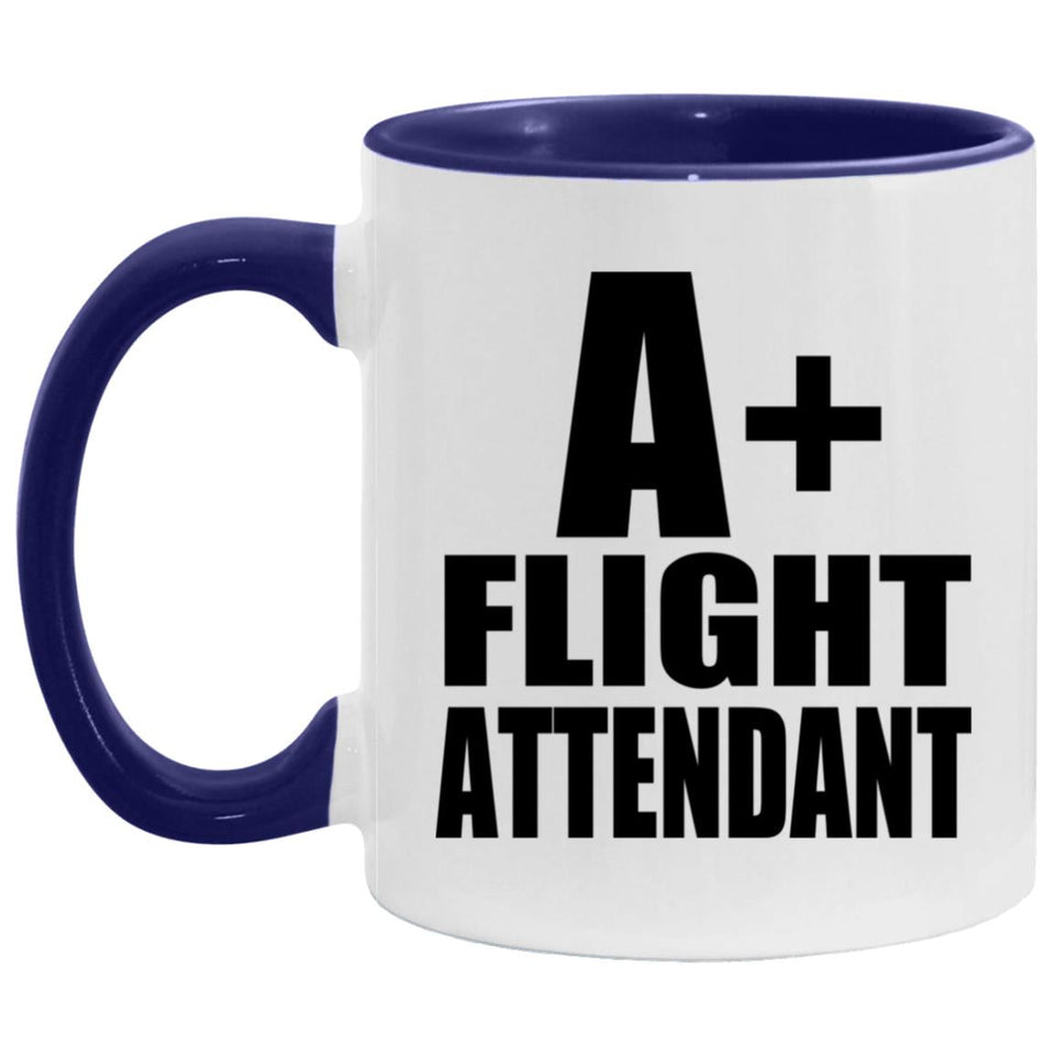 A+ Flight Attendant - 11oz Accent Mug Purple