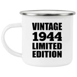 80th Birthday Vintage 1944 Limited Edition - 12oz Camping Mug