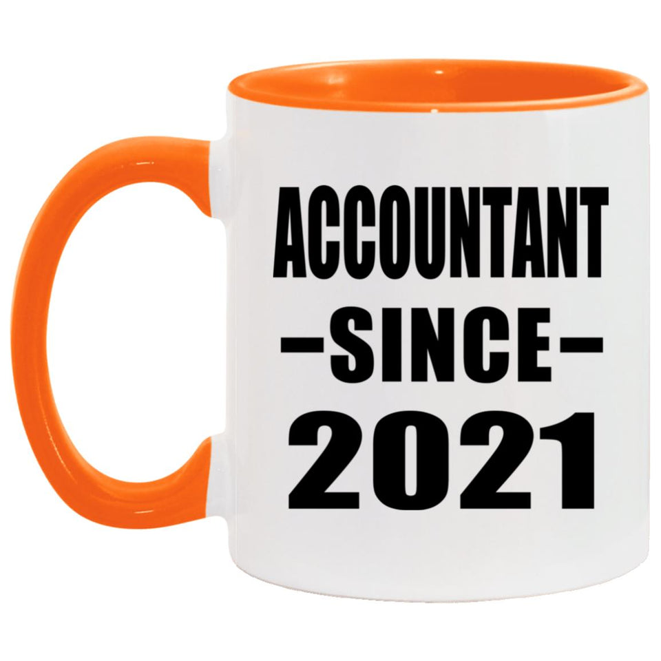 Accountant Since 2021 - 11oz Accent Mug Orange