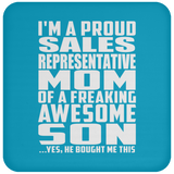 Proud Sales Representative Mom Of Awesome Son - Drink Coaster