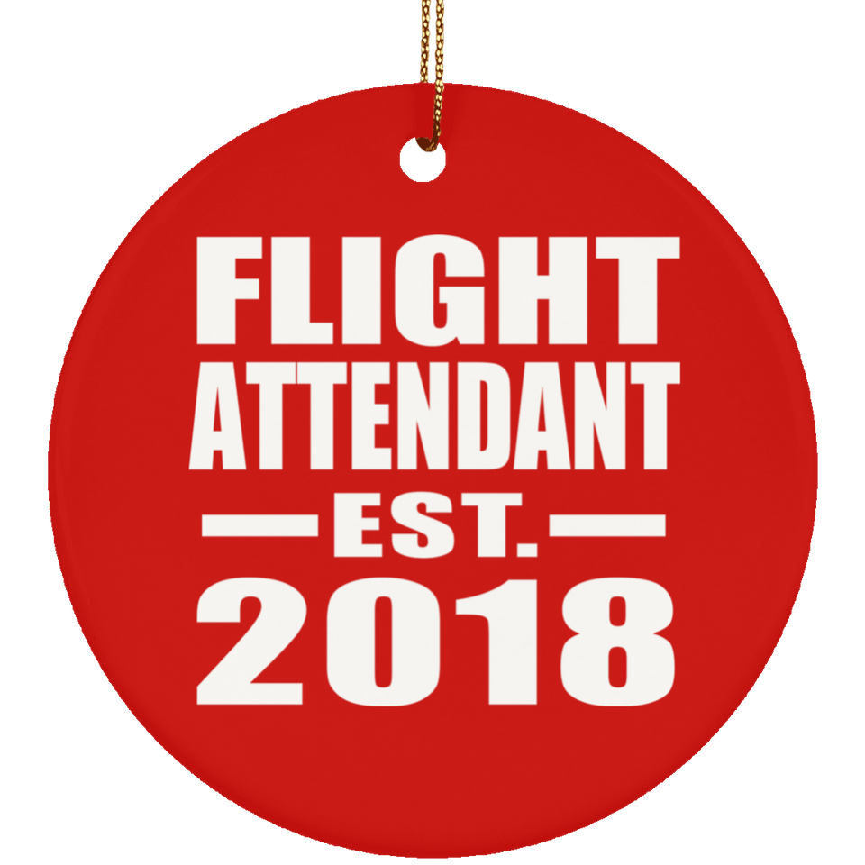 Flight Attendant Established EST. 2018 - Circle Ornament