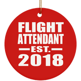 Flight Attendant Established EST. 2018 - Circle Ornament