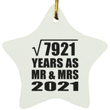 89th Anniversary Square Root of 7921 Years As Mr & Mrs 2021 - Star Ornament