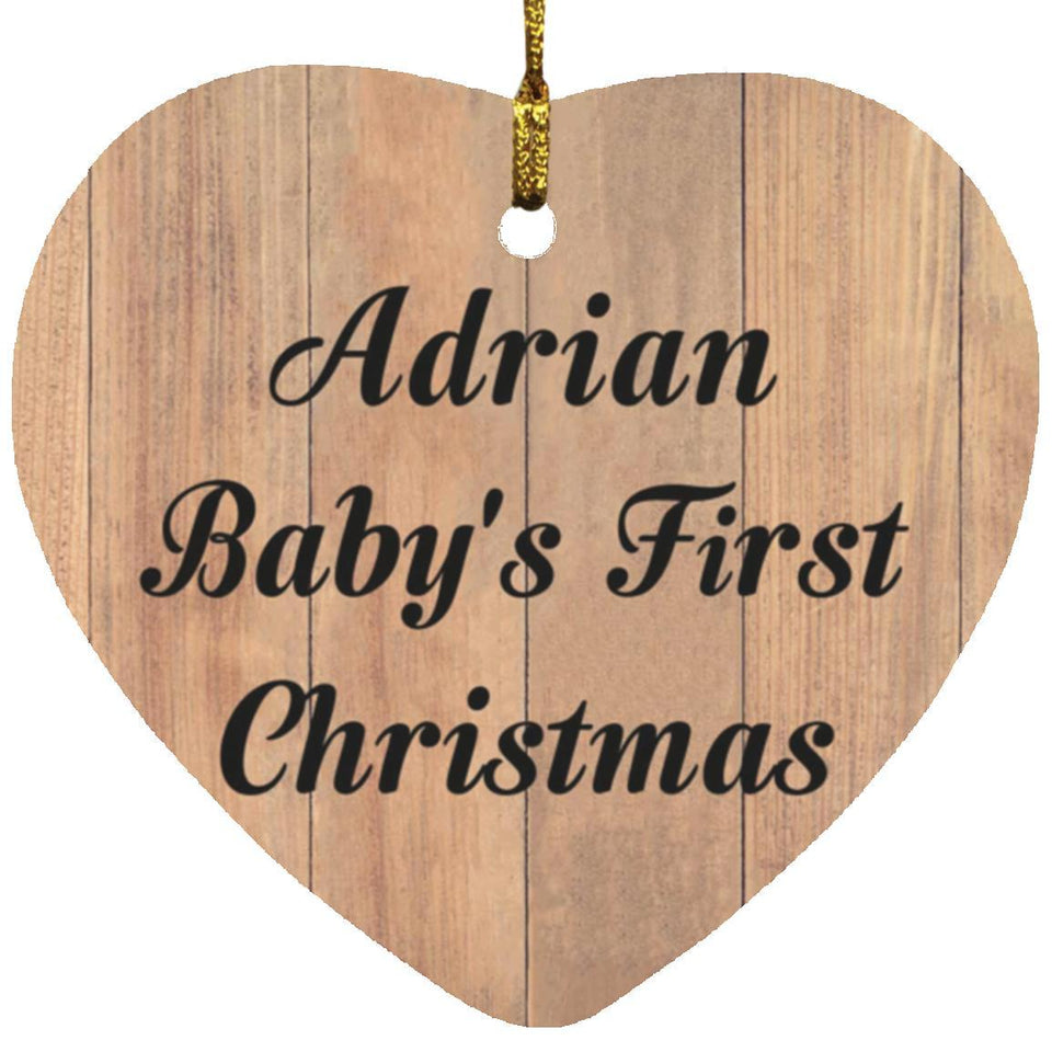 Adrian Baby's First Christmas - Heart Ornament C