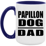 Papillon Dog Dad - 15oz Accent Mug Purple
