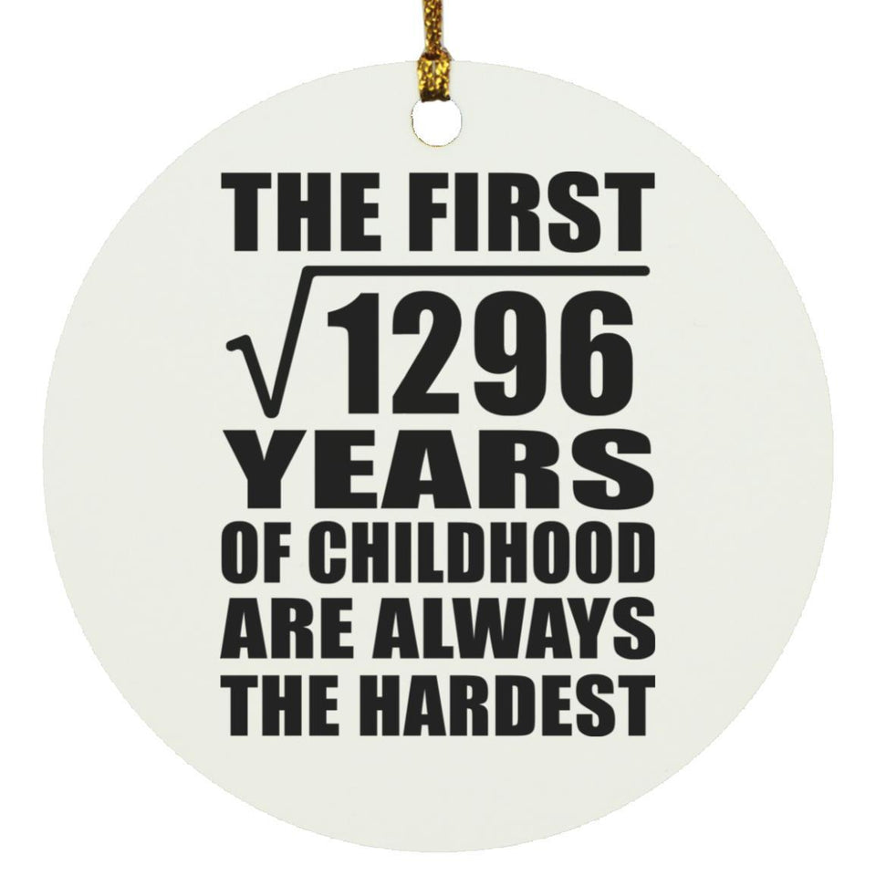 36th Birthday Square Root of 1296 Years of Childhood - Circle Ornament