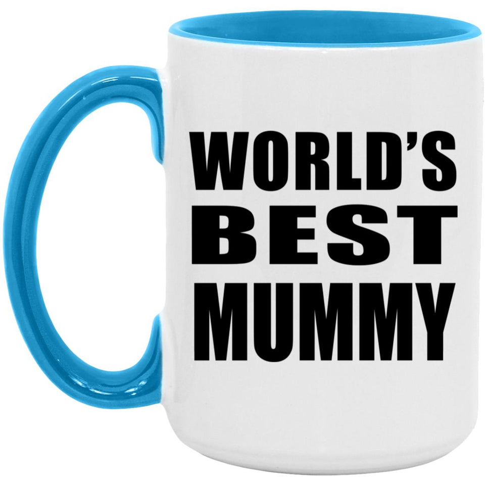 World's Best Mummy - 15oz Accent Mug Blue