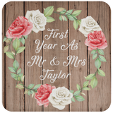 First Year As Mr & Mrs Taylor - Drink Coaster B