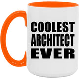 Coolest Architect Ever - 15oz Accent Mug Orange