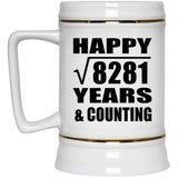 Happy 91st Anniversary Square Root of 8281 Years & Counting - Beer Stein