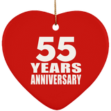 55th Anniversary 55 Years - Heart Ornament