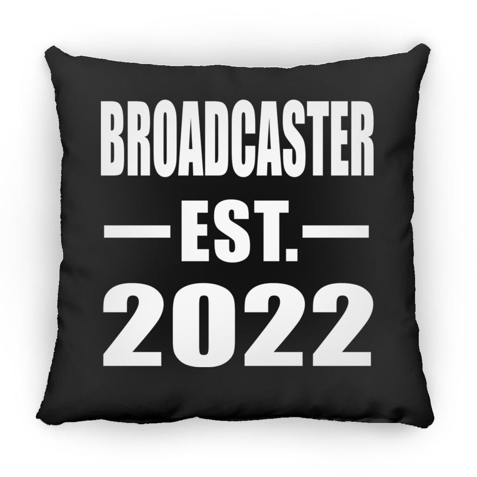 Broadcaster Established EST. 2022 - Throw Pillow Black