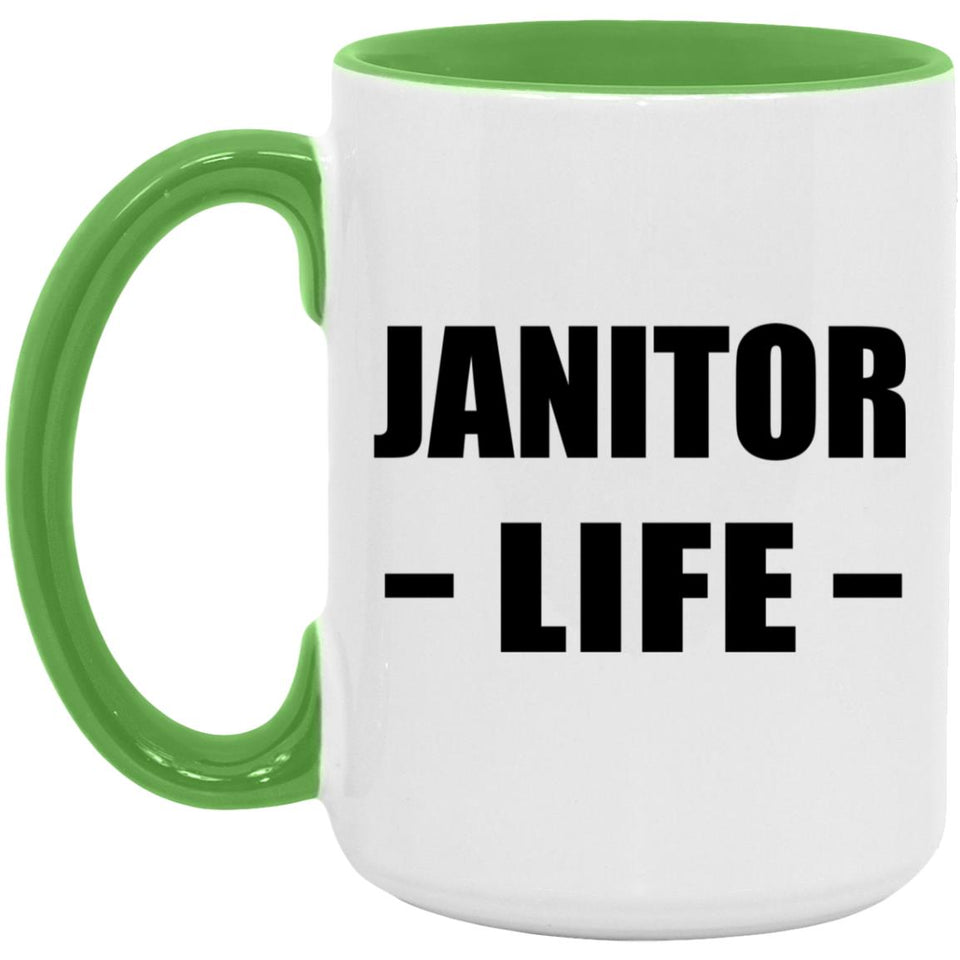 Janitor Life - 15oz Accent Mug Green