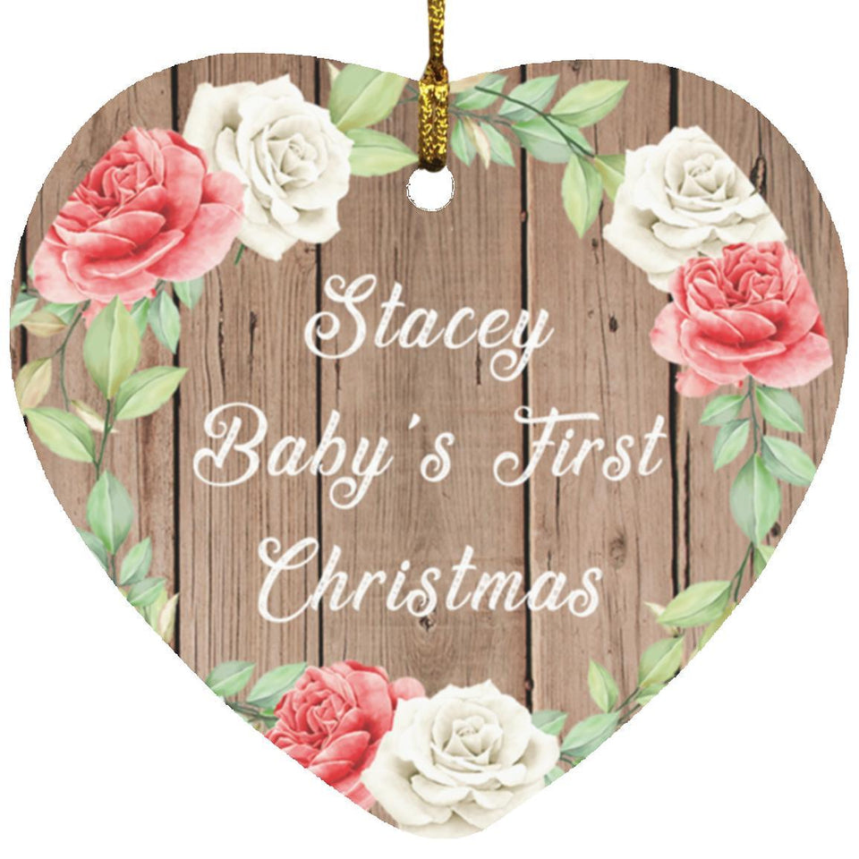 Stacey Baby's First Christmas - Heart Ornament B