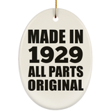 95th Birthday Made in 1929 All Parts Original - Oval Ornament