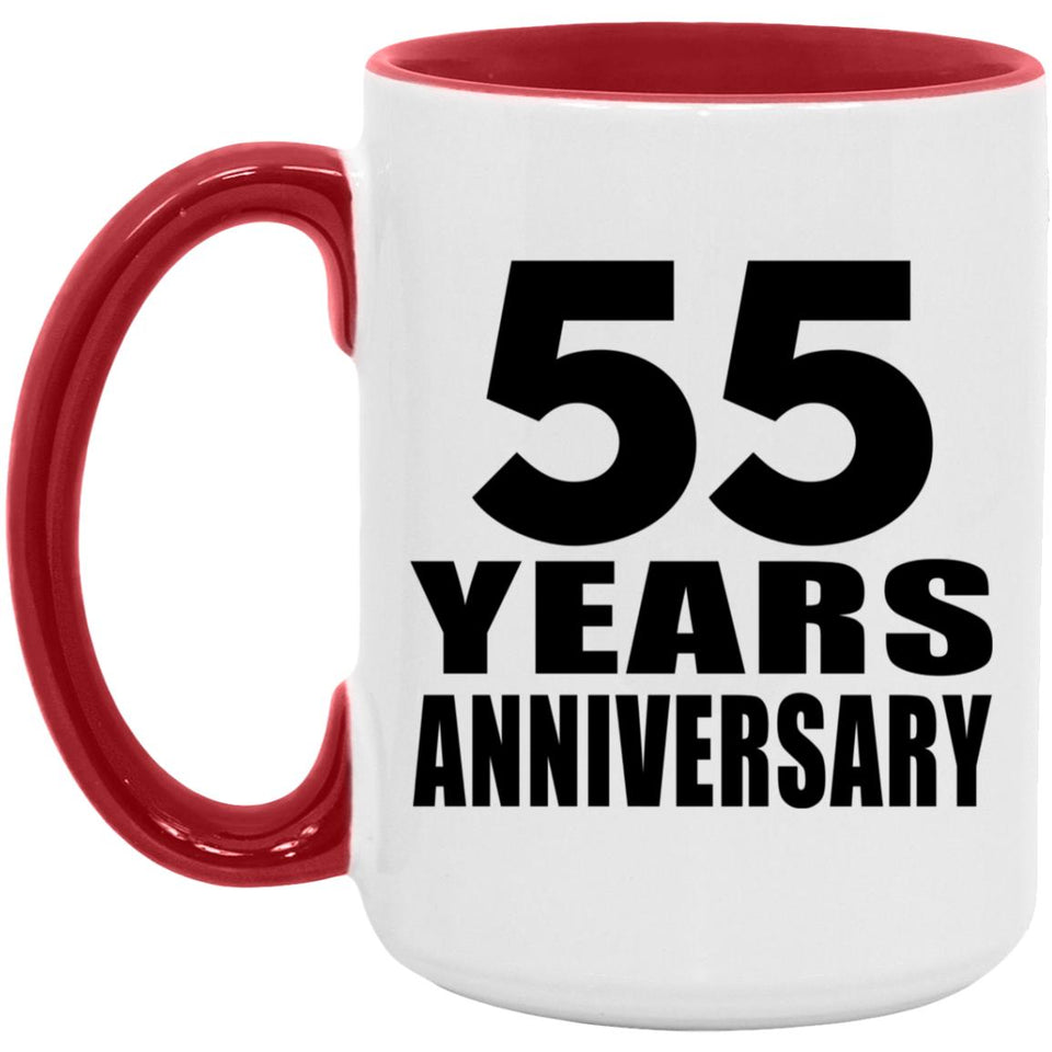 55th Anniversary 55 Years - 15oz Accent Mug Red