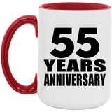 55th Anniversary 55 Years - 15oz Accent Mug Red
