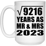 96th Anniversary Square Root of 9216 Years As Mr & Mrs 2023 - 15oz Coffee Mug