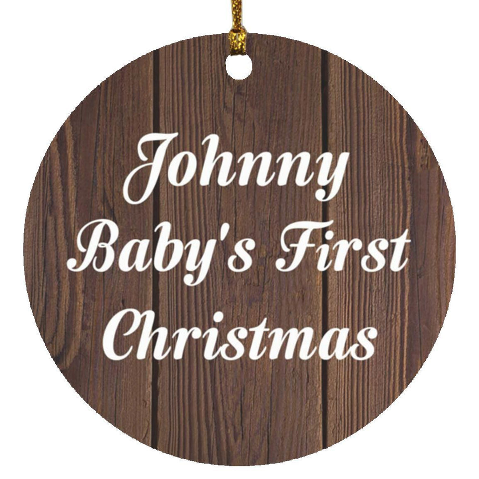 Johnny Baby's First Christmas - Circle Ornament D